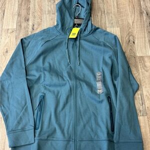 All In‎ Motion Men's teal Siro Ponte Full Zip Teal BlueHooded Sweatshirt XL $30